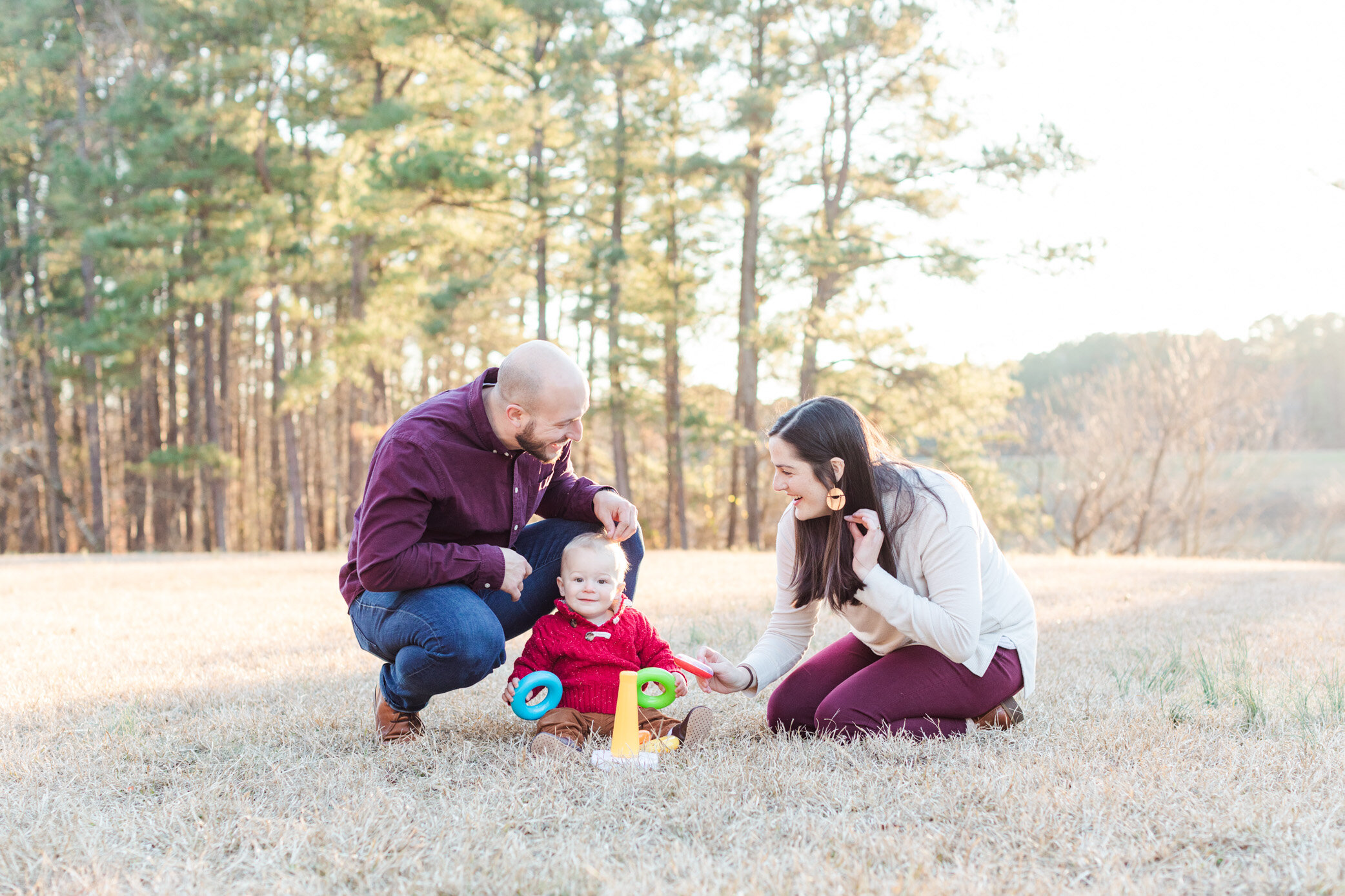 Charlotte, Aaron, &amp; 1-year-old Dominic - Raleigh Lifestyle Baby &amp; Family Photographer - Shelley Lake Winter Photo Session